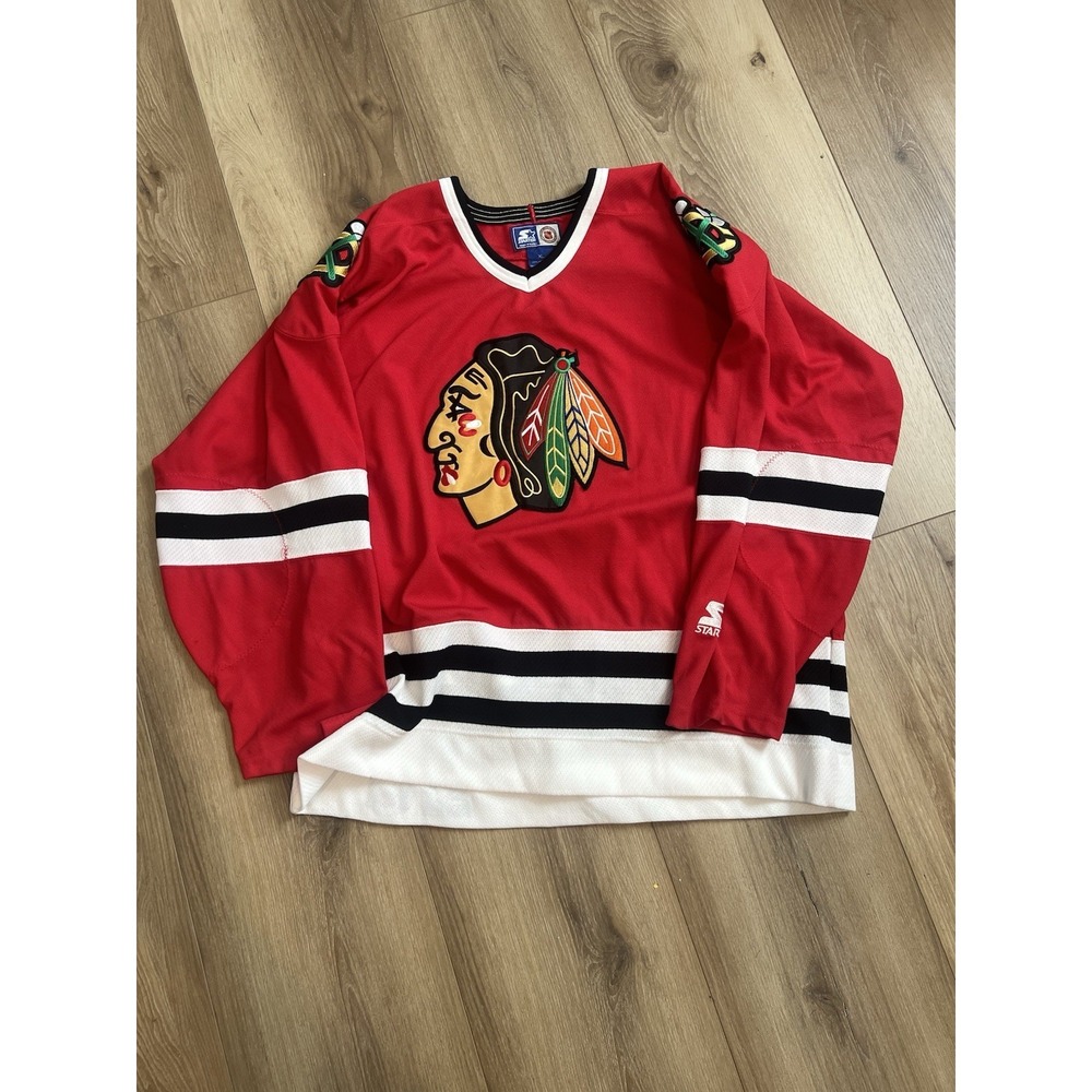 Chicago Blackhawks Men's Starter Hockey Shirt/Jersey Red Sz XL